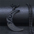 Witchcraft Moon Pendant — Black Stainless