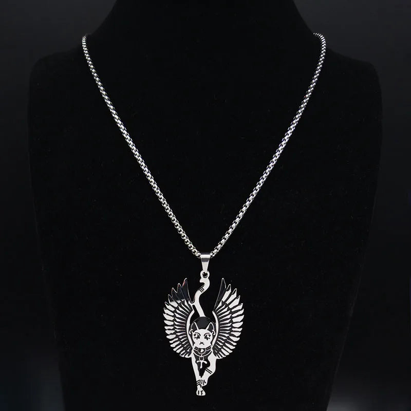 Egyptian Bastet Cat Pendant — Stainless