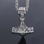 Charm Domineering Fashionable[ 316L Stainless Steel ]Nordic Viking Myth Thor's Hammer Pendant Men's and Women's
