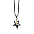 PENTAGRAM WITH LIGHTNING BOLT PENDANT SATANIC SYMBOL STAINLESS STEEL ANTON LAVEY SIGIL NECKLACE AMULET TALISMAN SIGN