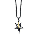 PENTAGRAM WITH LIGHTNING BOLT PENDANT SATANIC SYMBOL STAINLESS STEEL ANTON LAVEY SIGIL NECKLACE AMULET TALISMAN SIGN
