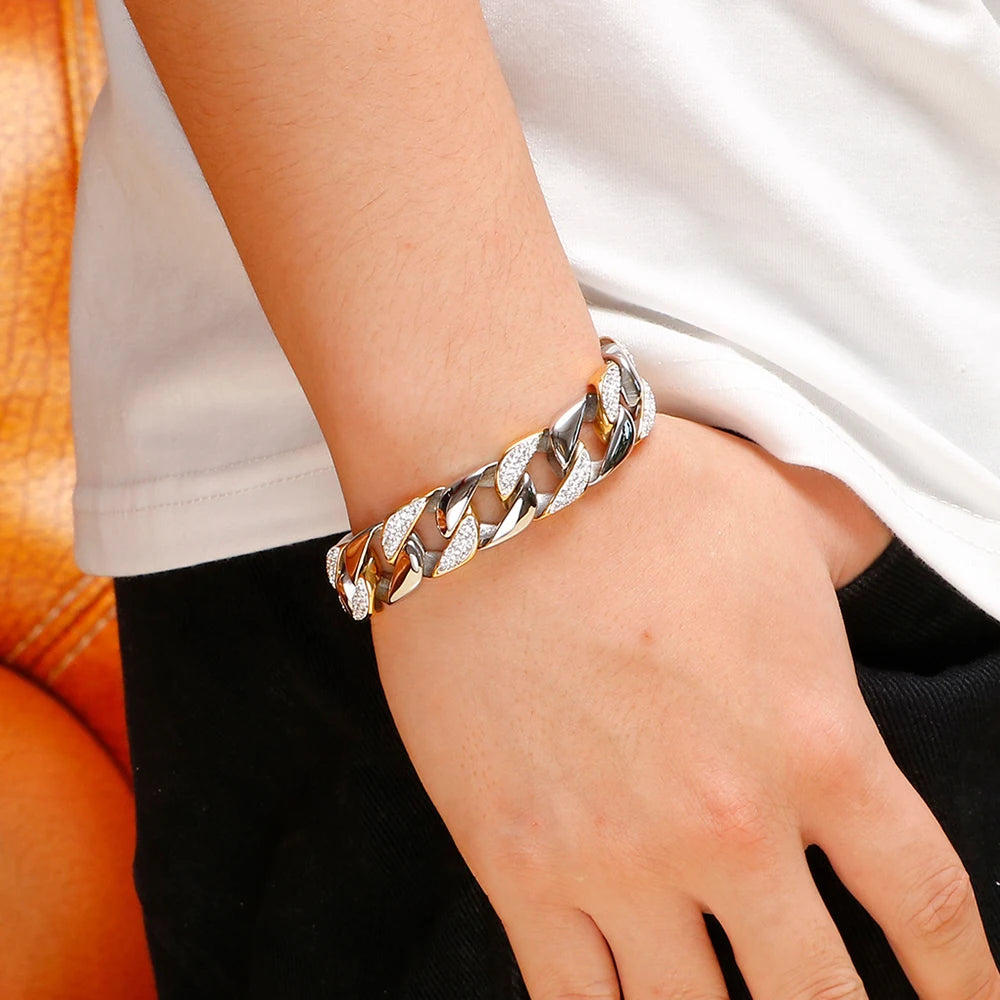 Men's Bracelets Bangles Factory Gold Color Sheep Head Bracelet For Man 316L Stainless Steel On Hand Chain Bands Hiphop