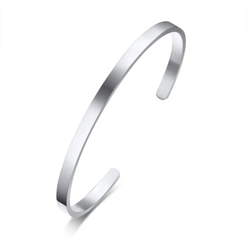 Cross Cuff Bangle Bracelet — Stainless Steel