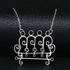 Paimon Sigil Silver Pendant Necklace — Stainless Steel