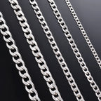 1 Piece Width 3mm-9.5mm Curb Cuban Link Chain Necklace for Men Women Basic Punk Stainless Steel Chain Chokers