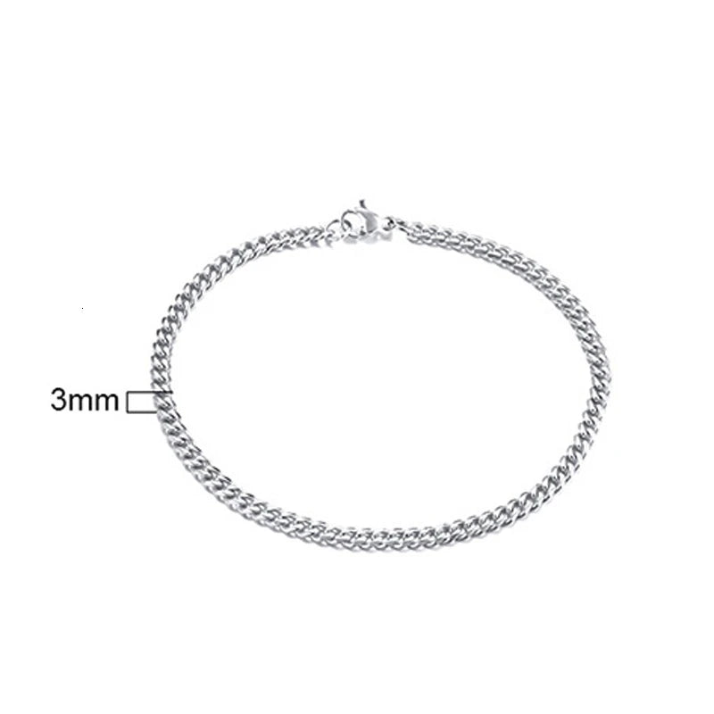 Cuban Curb Chain Bracelet — Stainless Steel