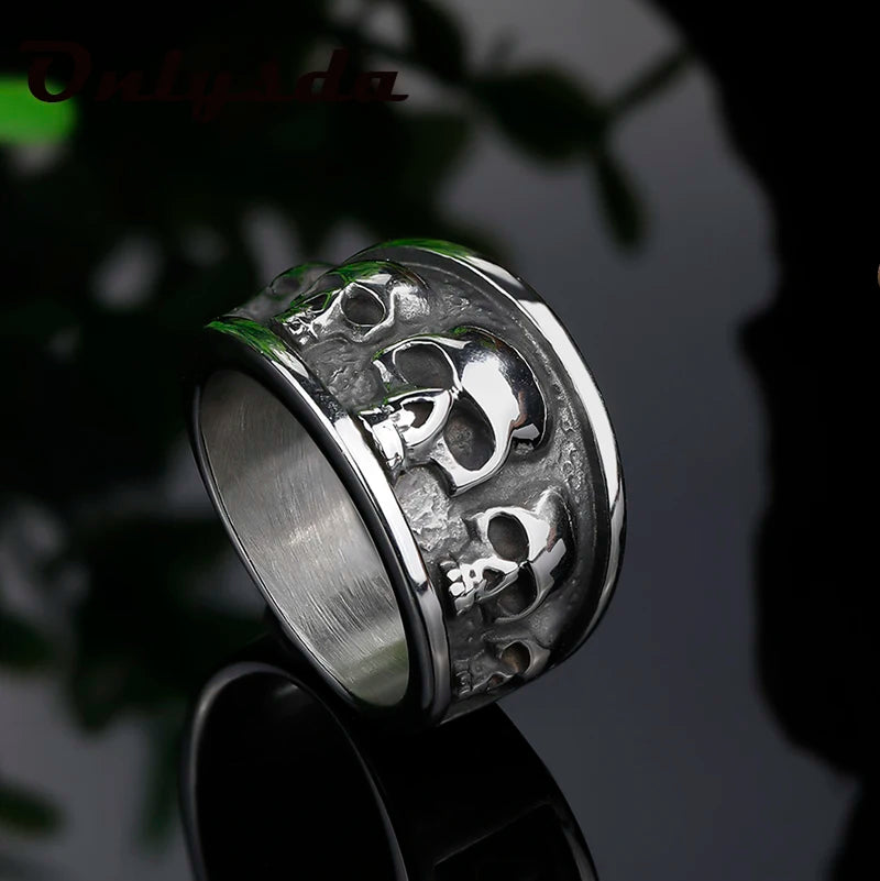 Free shipping Style Stainless Steel Gothic Accessories Lost Skull Ring Anel Masculino Punk Jewelry Boyfriend Gift OSR731
