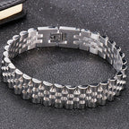 Gold Color Stainless Steel Man Bracelet for Women 15MM Wide Length Adjustable Chain Bracelets Men's Mannen Armband