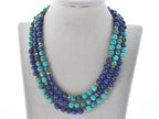 Green Turquoise Blue Lapis Lazuli Hematite Bead Necklace, 8mm