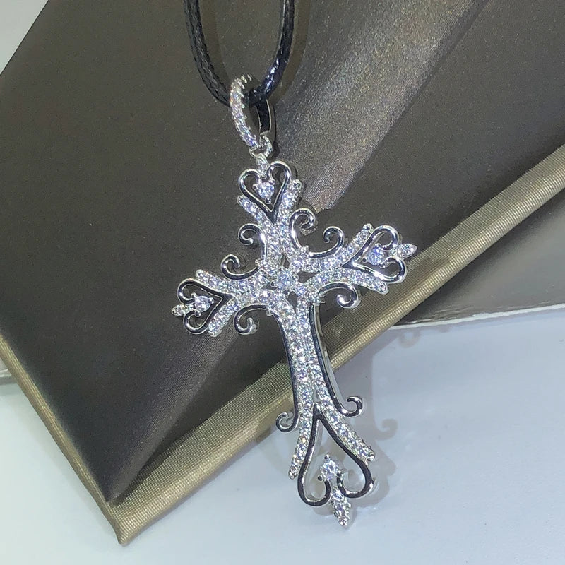 925 Silver Gothic Dark Cross Pendant