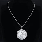 Angel Raziel Silver Pendant Necklace — Stainless Steel