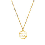 Cazador Zodiac Pendant Necklace for Women 12 Constellation Aries Pisces Gemini Chocher Stainless Steel Jewelry Gold Color Gifts