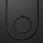 Fashion Jewelry Set 6MM 316L Stainless Steel Golden Black Snake Chain Necklace Bracelet Set For Men and Women Drop
