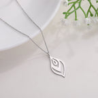Leaf Pendant Statement Necklace for Women — Stainless Steel