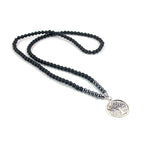 Life Tree Namaste Pendant Necklace — Zinc Alloy