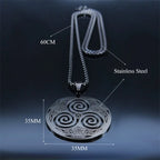 Viking Steel Pendant Vortex Triskele Irish Long