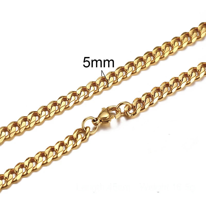 Cuban Link Chain Necklace 3-7mm — Stainless Steel