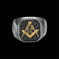 Freemason Lodge Symbol Band Ring — Stainless Steel