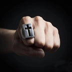 Christmas Goth Cross Ring Men Rings Punk Hip Hop for Boyfriend Male Stainless Steel Jewelry Creativity Gift Wholesale OSR608