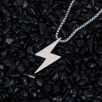 Lightning Charm Pendant Necklace — Stainless Steel