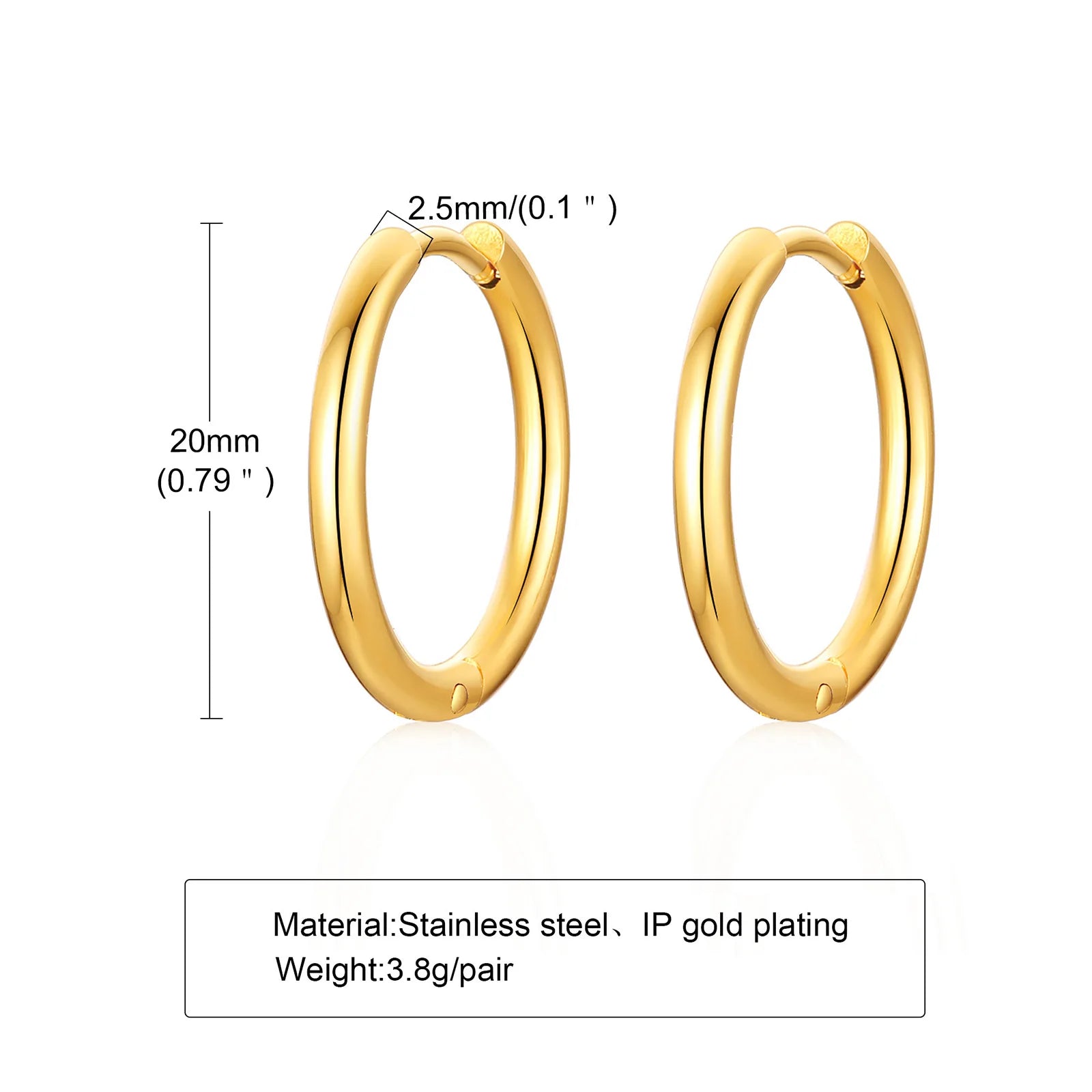 Minimal Huggie Hoop Earrings — Stainless Steel