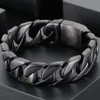 Masculine Brushed Black Stainless Steel Bracelet for Man Men's Bracelets Nickel-Free Hypoallergenic Jewelry Gifts for
