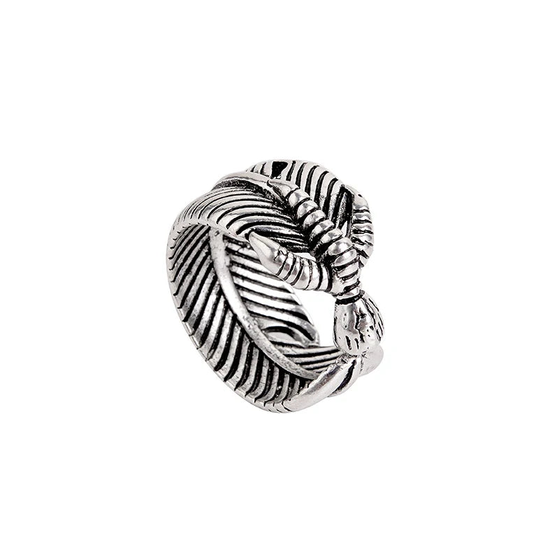 Vintage Feather Open Ring for Men & Women — Adjustable, 24 Styles