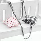 Silver-Tone Box Link Chain Choker Necklace, 61cm