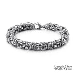 Fongten Stainless Steel Chain Bracelet for Men Handmade Mesh Charm Armband Bracelets Bangle Male Jewelry Christmas Gifts