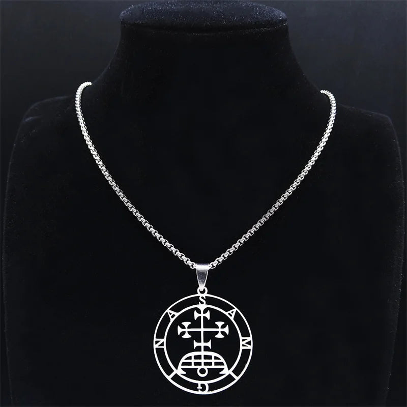 Baphomet Silver Pendant Sigil Samigina Seal Satan