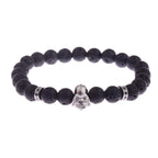 Charm Mens CZ Beaded Bracelets 8mm Bright Black Lava Stone Bracelets Homme Black Matte Bracelets For Women Dropshipping
