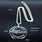 Demon Seal Silver Chain Necklace — Stainless Steel