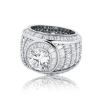 Hip Hop Micro Paved AAA Cubic Zirconia Bling Ice Out Geometric Round Rings for Women Men Hiphop Rapper Jewelry Drop Shipping