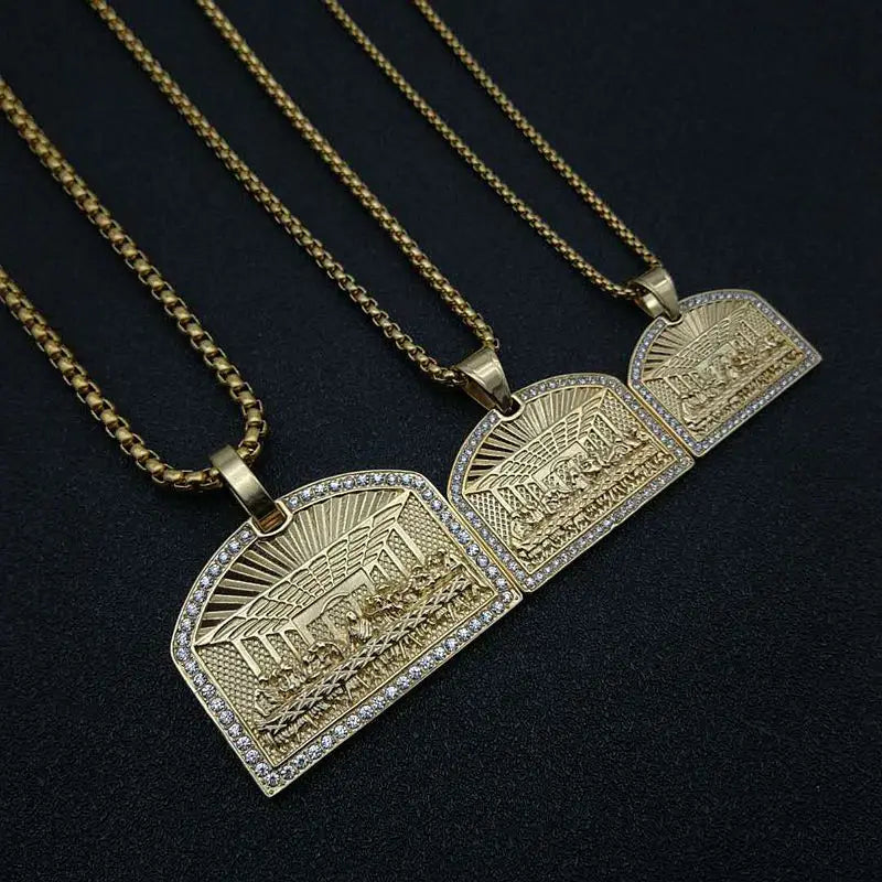 Iced Out The Last Supper Pendant Necklace — Stainless Steel