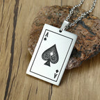 Vnox Lucky Ace of Spades Men Necklaces Jewelry,Stainless Steel Poker A Pendant,Rock Punk Casino Good Fortune Collar