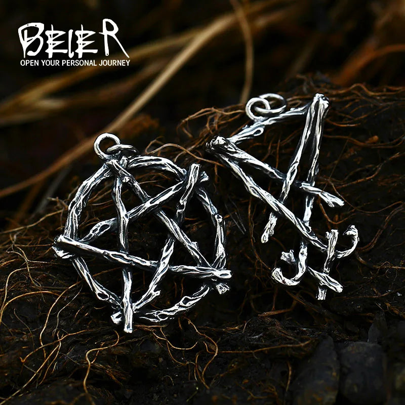 Satan Pentagram Demon Pendant — Stainless Steel