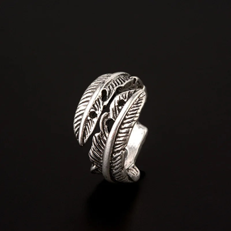 Vintage Feather Open Ring for Men & Women — Adjustable, 24 Styles