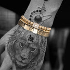 Luxury Royal King Crown Men Bracelets Roman Numeral Bracelet Unique Design Braided Adjustable Bangle Pulseira