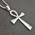 Egypt Iced Out Bling Ankh Cross Pendant Necklace For Women And Men Key of Life Stainless Steel Egyptian Jewelry