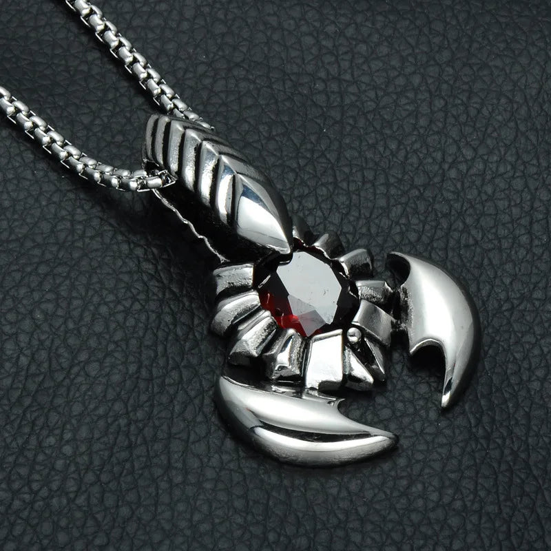 Scorpion Inlaid Crystal Pendant Necklace
