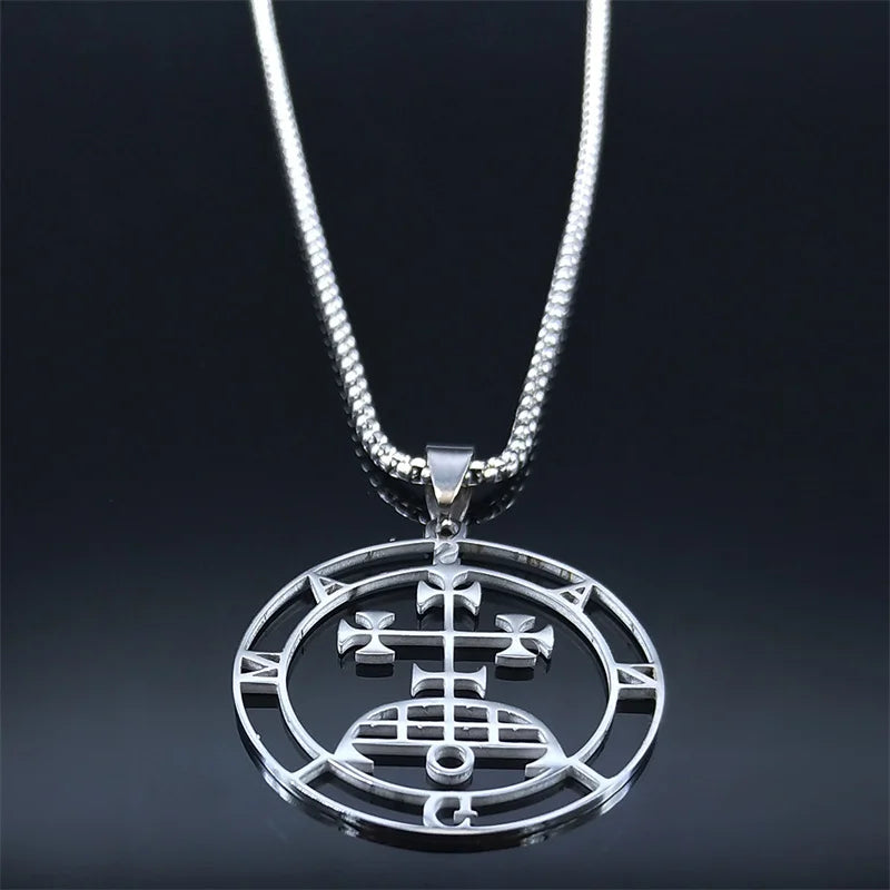 Baphomet Silver Pendant Sigil Samigina Seal Satan
