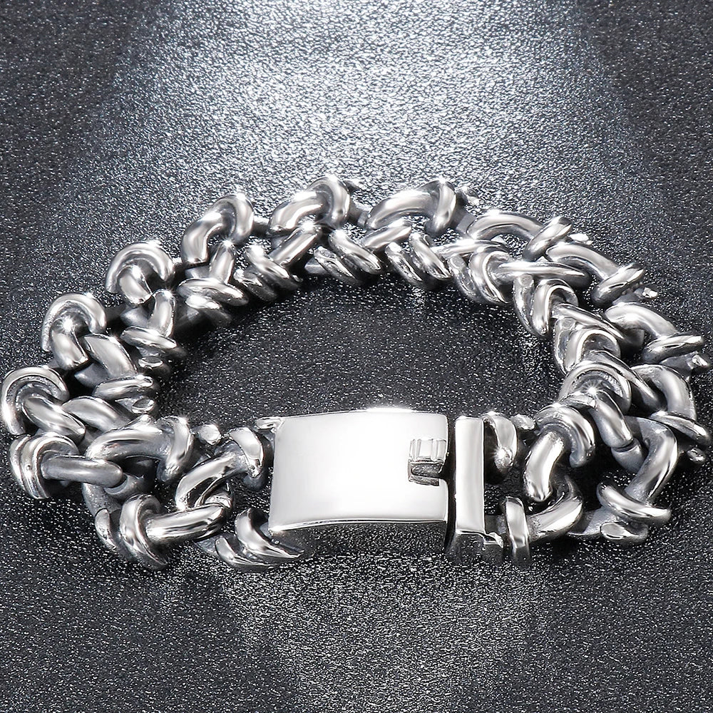 Stainless Steel Bracelet Men 20MM 316L Stainless Steel Men's On Hand Bands Chain Bracelets Male Jewellery Iron Mannen