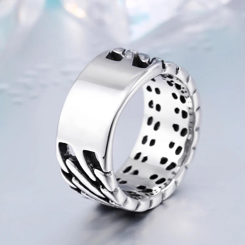 Wide Twist Knitting Ring — Stainless Steel