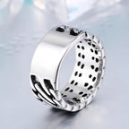 Wide Twist Knitting Ring — Stainless Steel