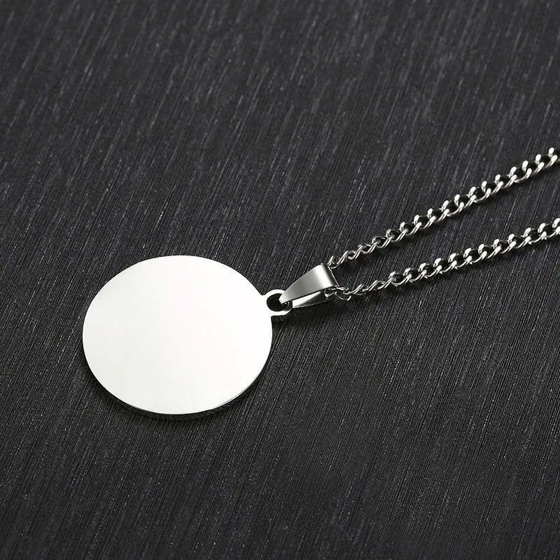 Men Necklace,Seal of the Seven Archangels Necklaces,Stainless Steel The 7 Archangels Sigil, Solomon Kabbalah Amulet Pendants