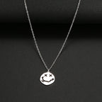 Face Pendant Necklace — Stainless Steel