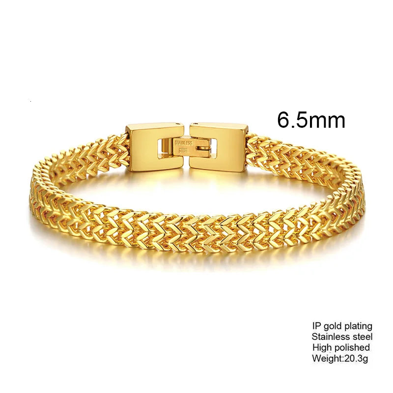 Stylish Stainless Steel Bali Foxtail Chain Bracelet for Men,Double Franco Link Chain Bracelets,Male Jewelry Gift for