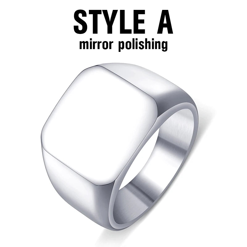 BEIER  Men's High Polished Fashion Man's 316L Stainless Steel Biker Unique Golden Black Square Ring For Men Gift BR8-177