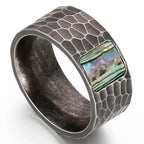 Vintage Stainless Steel Men's Finger-Rings Black Shell Ring For Men Boys Male Mens Jewellery 2022 Items