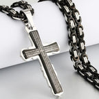 Catholic Bible Cross Byzantine Chain Necklace — Stainless Steel